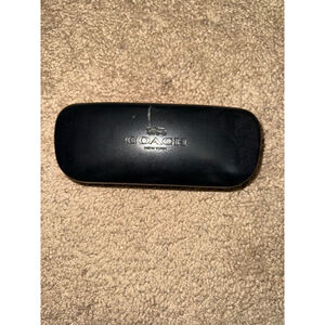 Women's Coach Black Gold Logo Glasses Case One Size